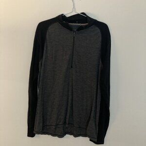 Smartwool Men’s Merino Wool Quarter Zip Sweater Black Gray Size 2XL